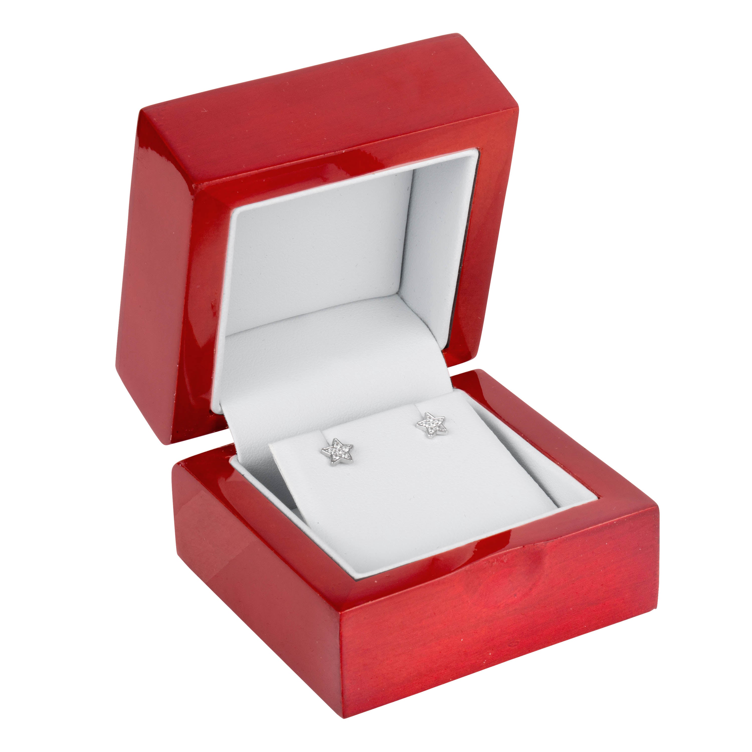 High Shine Mahogany Color Wooden Single Earring Box