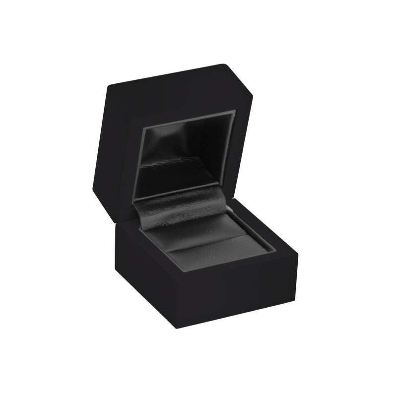 Wood Look Single Ring Box with Leatherette Interior