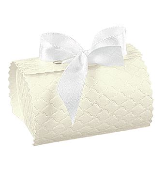White Quilted Embossed Confection Boxes