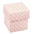 Pink and White Checked Linen Confection Boxes