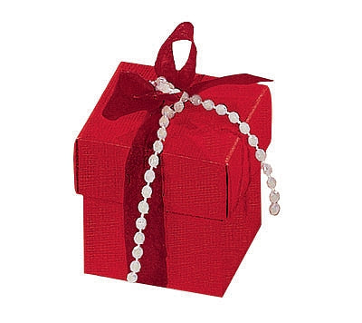 Red Linen Confection Boxes