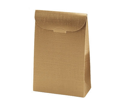 Gold Linen Bag Confection Boxes - 4 1-2" x 2 1-8" x 7 1-8"