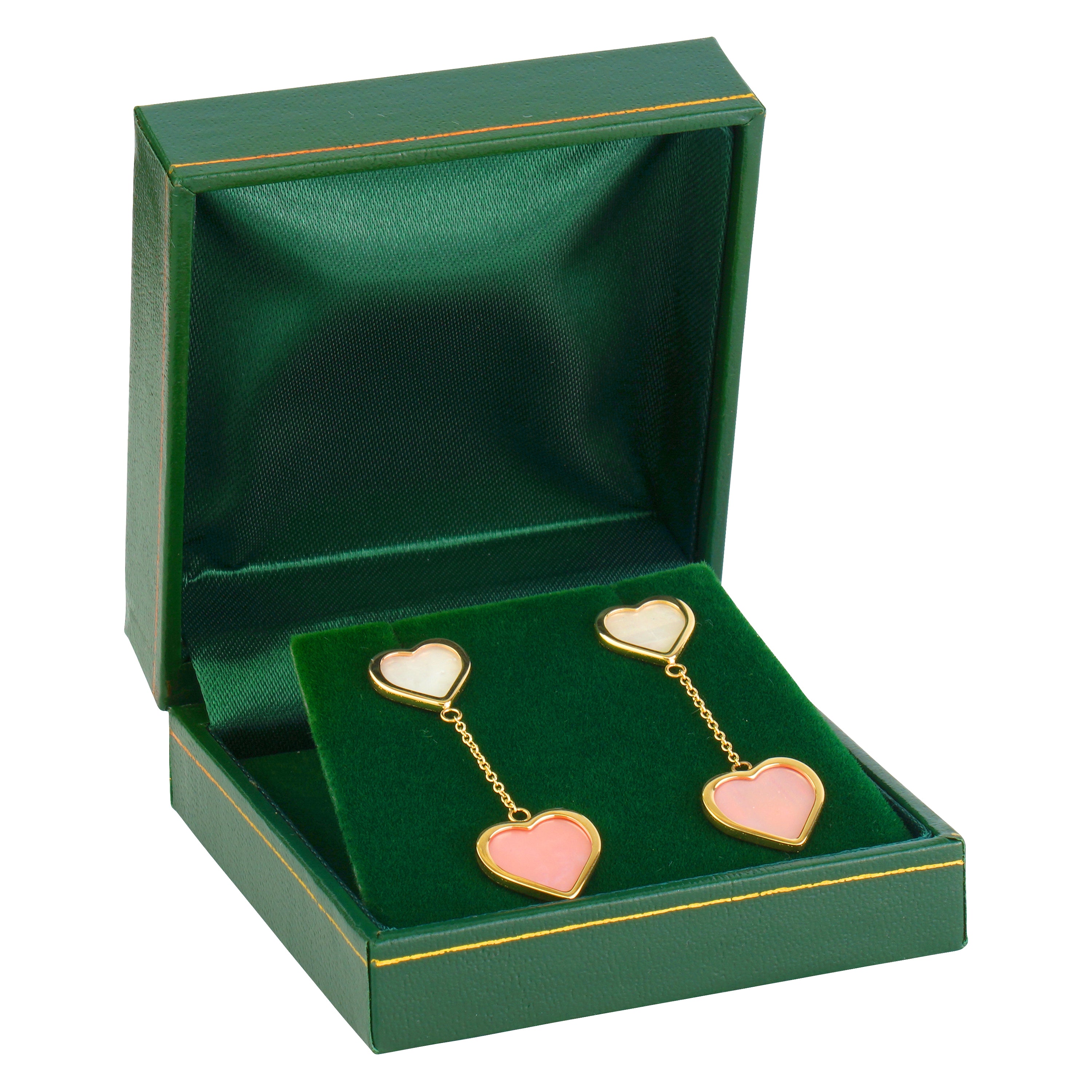 Paper Covered Clip Earring Box with Gold Accent