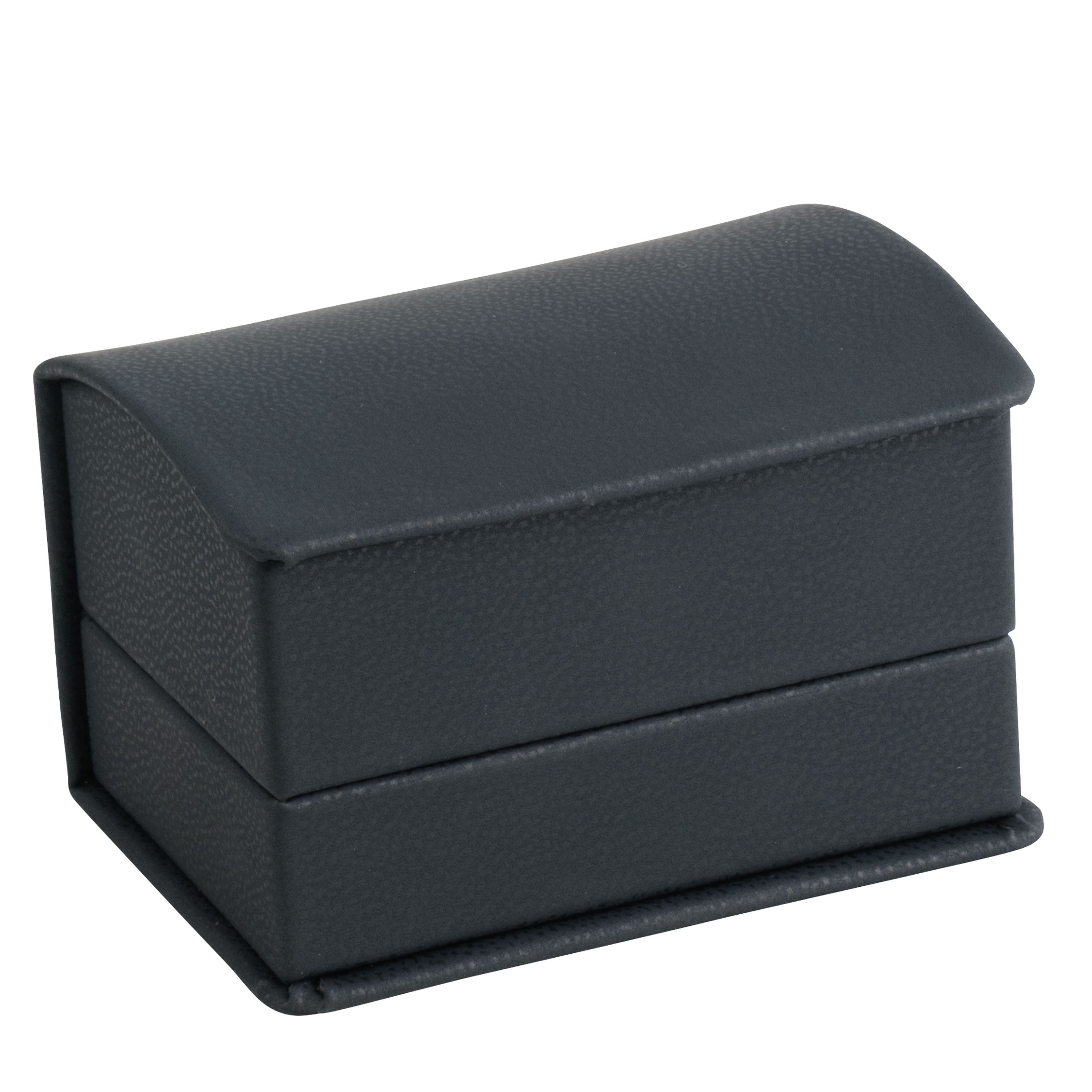 Leatherette Double Ring Box Leatherette Interior with Ribboned Packer