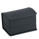 Leatherette Double Ring Box Leatherette Interior with Ribboned Packer