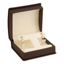 Leatherette Clip Earring Box Leatherette Interior with Ribboned Packer