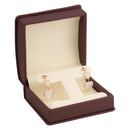 Leatherette Clip Earring Box Leatherette Interior with Ribboned Packer