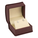 Leatherette Single Earring Box Leatherette Interior with Ribboned Packer