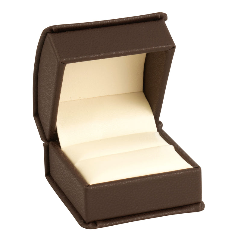 Leatherette Single Ring Box Leatherette Interior with Ribboned Packer