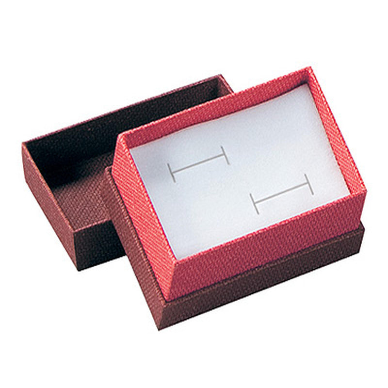 Textured Paper Covered Double Ring Box with White Interior