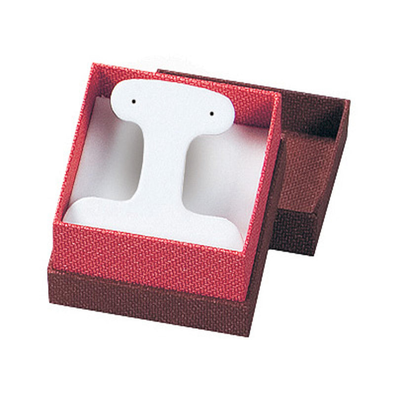 Textured Paper Covered French Clip Earring Box with White Interior