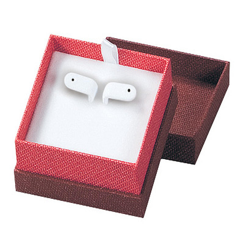 Textured Paper Covered Hoop Earring Box with White Interior