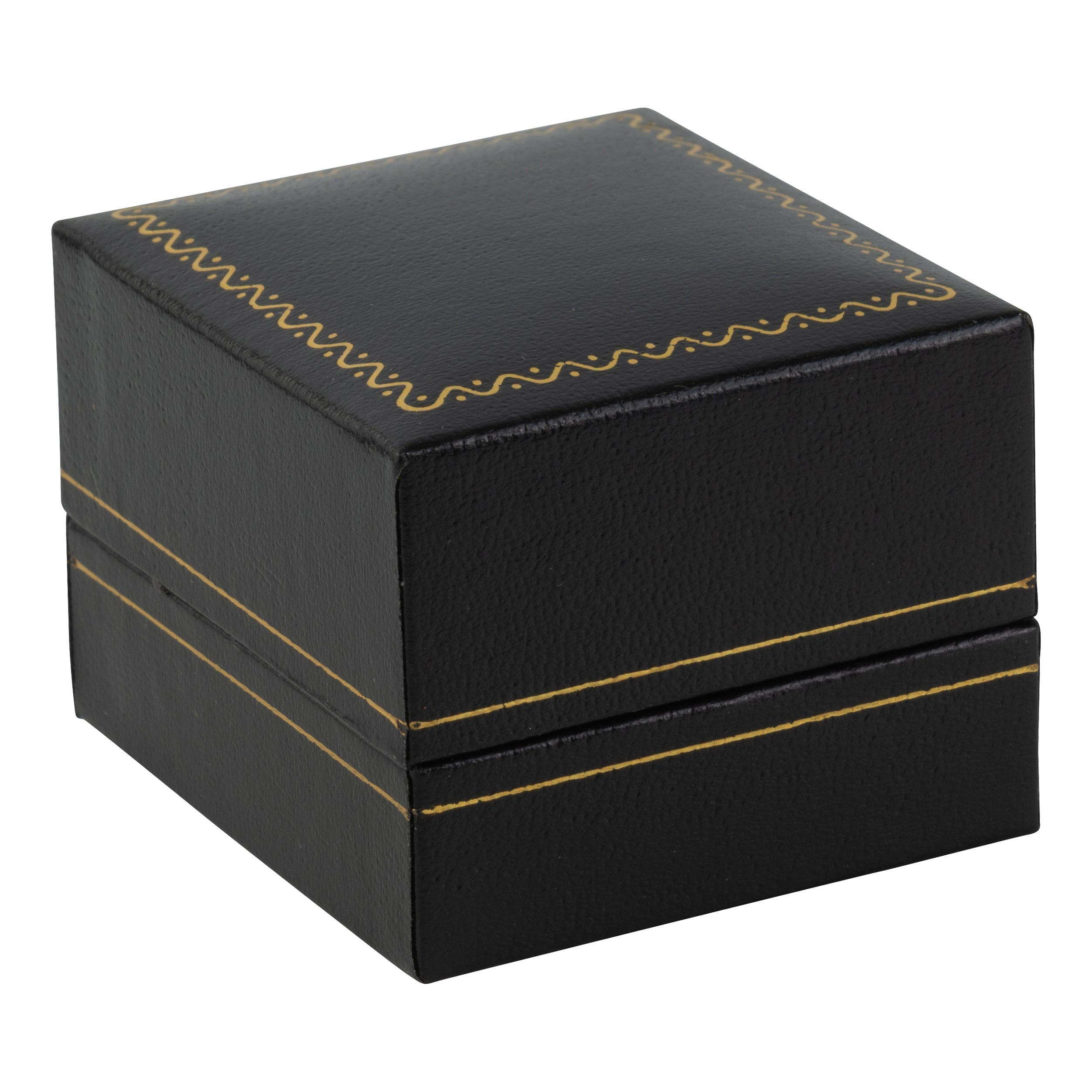 Paper Covered Single Ring Box with Gold Accent