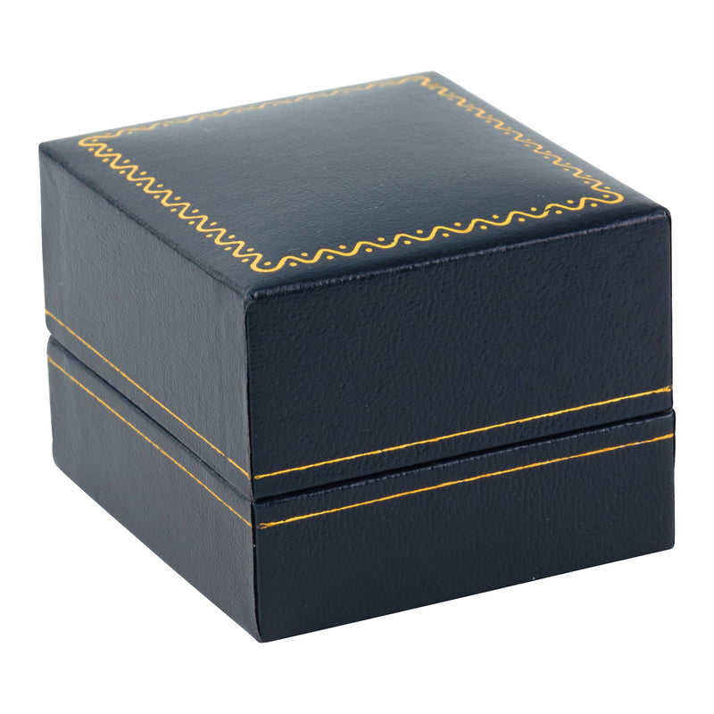 Paper Covered Single Ring Box with Gold Accent