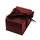 Suede Double Ring Box with Matching Interior with Ribboned Packer