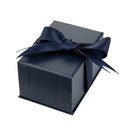 Suede Double Ring Box with Matching Interior with Ribboned Packer