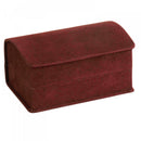 Suede Double Ring Box with Matching Interior with Ribboned Packer