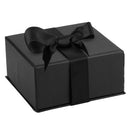 Suede French Clip Earring Box with Matching Interior with Ribboned Packer
