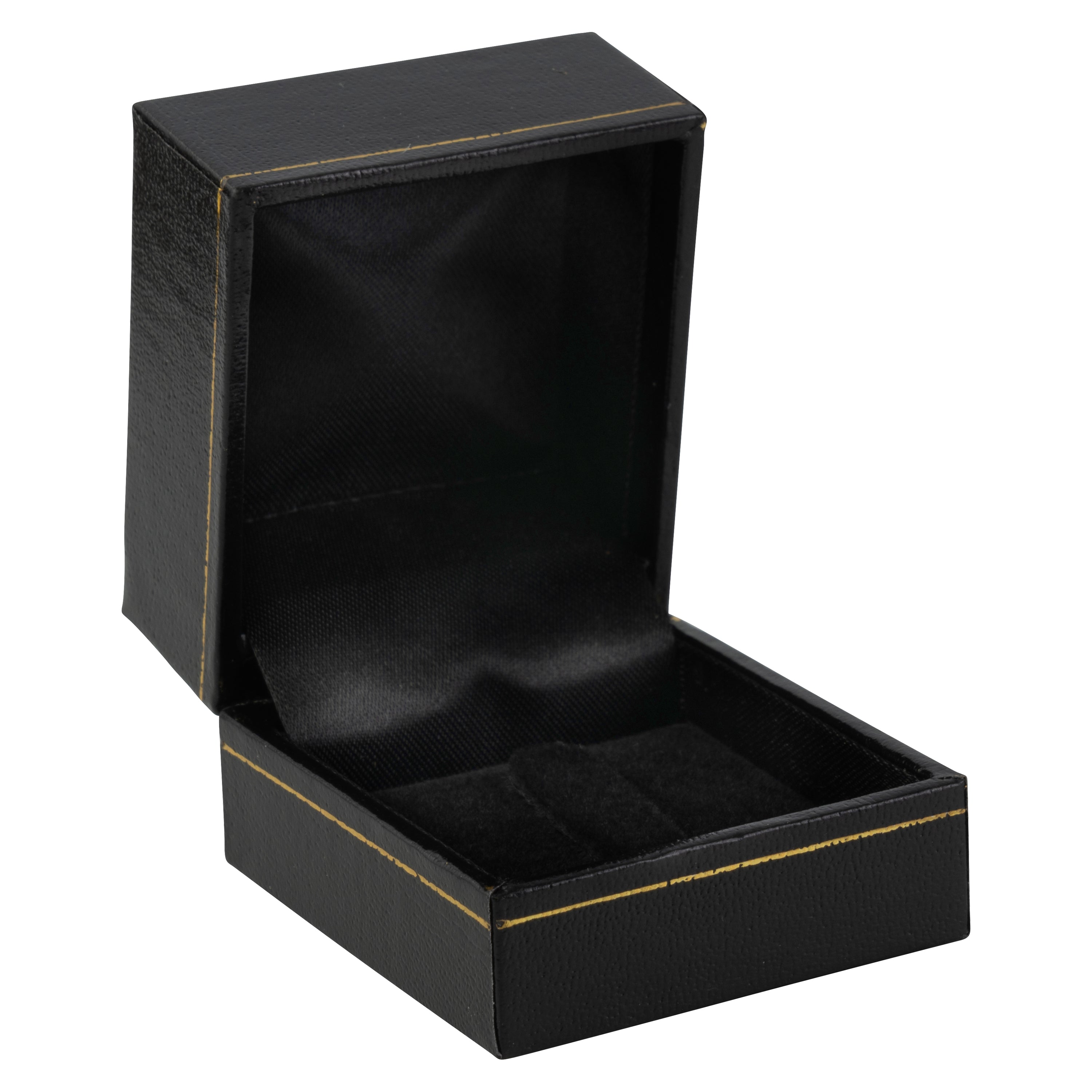 Paper Covered Clip Ring Box with Gold Accent