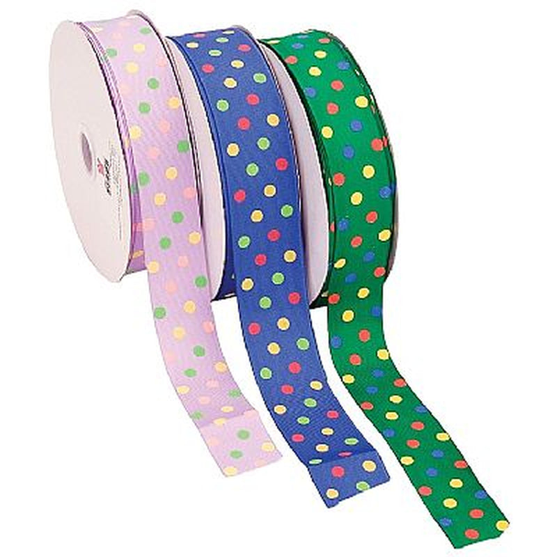 Grosgrain Multi-Colored Dot Ribbon