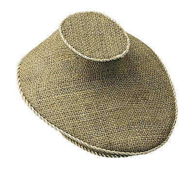 Jute Sack Covered Neck Jewelry Display