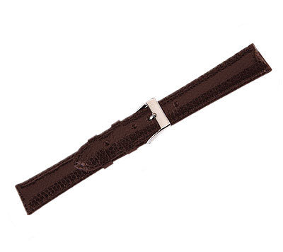 Leather Watch Band Genuine Lizard Dk. Brown (16mm) Regular