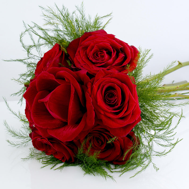 Six Artificial Red Roses to Compliment the Red Rose Ring Box