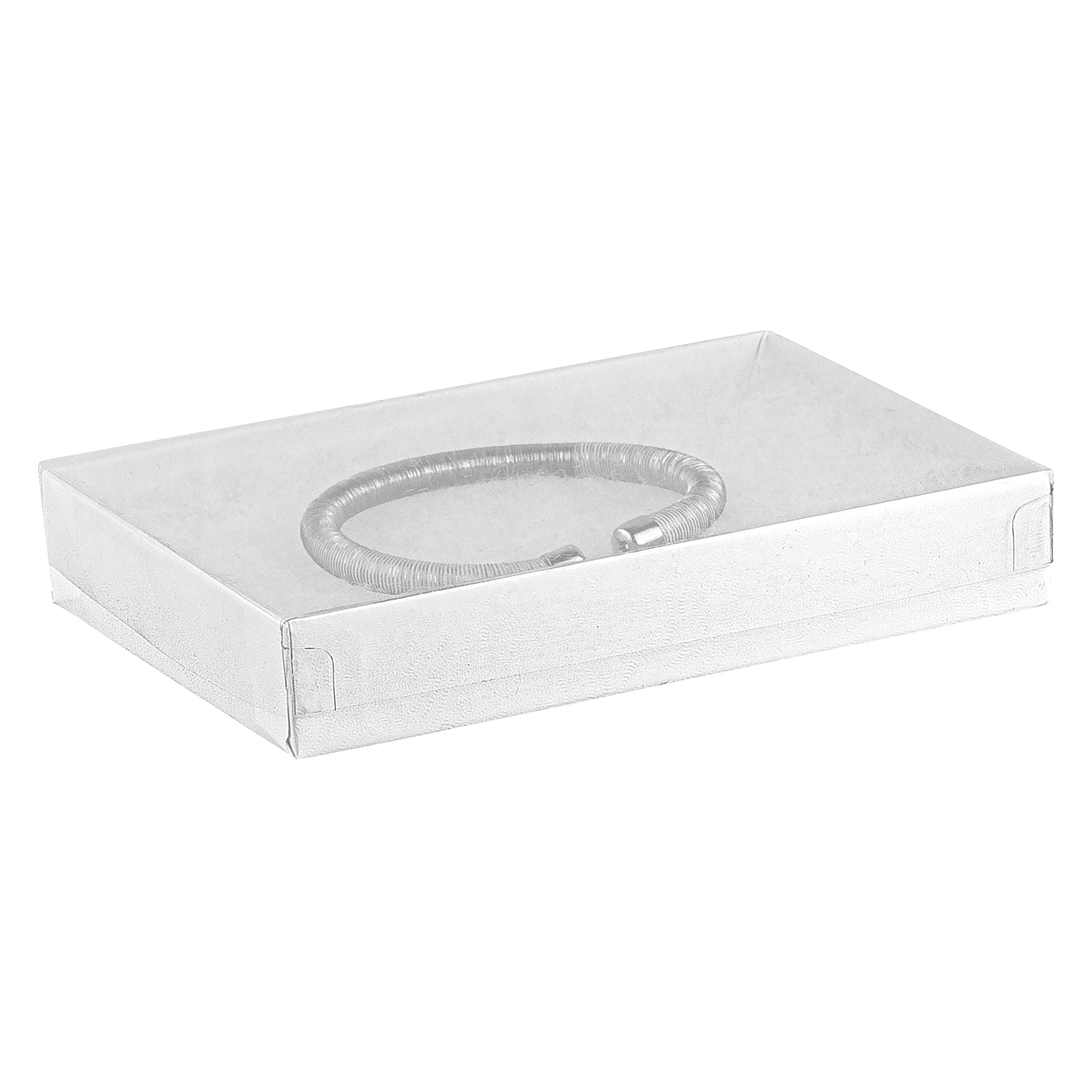White Cotton Filled Cardboard Boxes with Clear Lid
