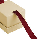 Black Piano Double Ring Box with Ribboned Packer