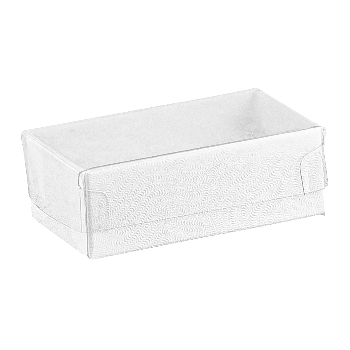 White Cotton Filled Cardboard Boxes with Clear Lid