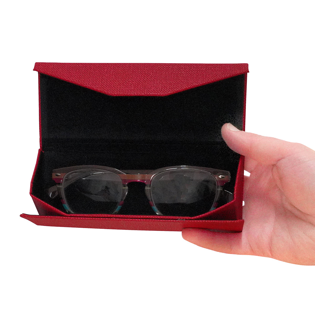 Foldable Triangular Case with Linen Texture