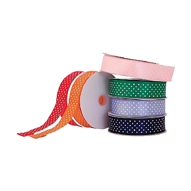 Wired Satin Dots Double Faced Ribbon