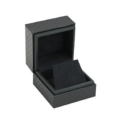 Textured Leatherette Single Earring Box with Suede Interior