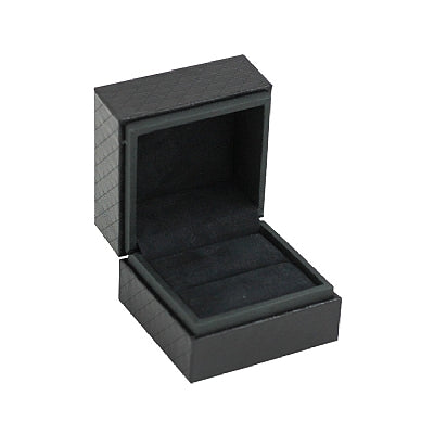 Textured Leatherette Single Ring Box with Suede Interior