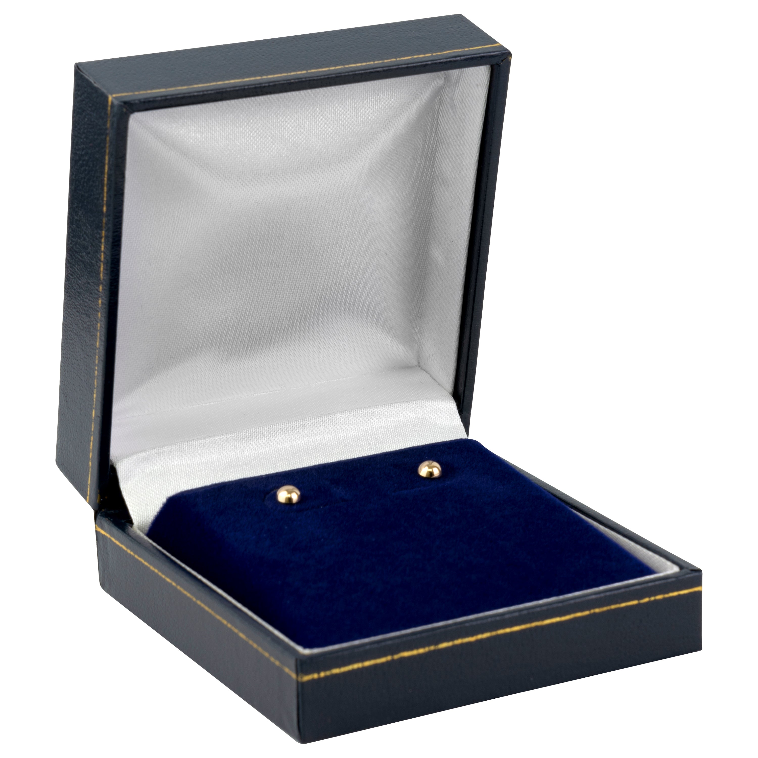 Paper Covered Hoop Earring Box with Gold Accent