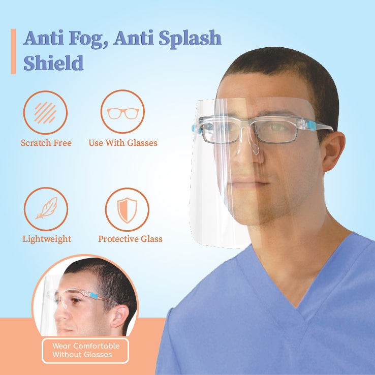 Anti Fog Protection Shield with 5 Interchangeable Films