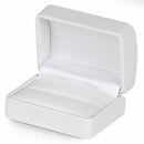 Leatherette Double Ring Box with Matching Interior and Two Piece Packer