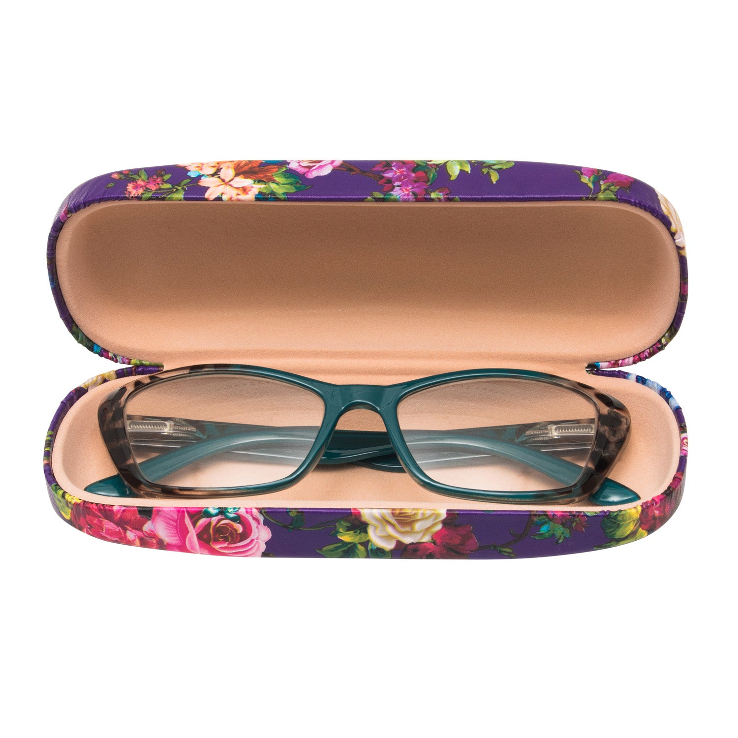 Floral PU Eyewear Case with Coordinating Cloth
