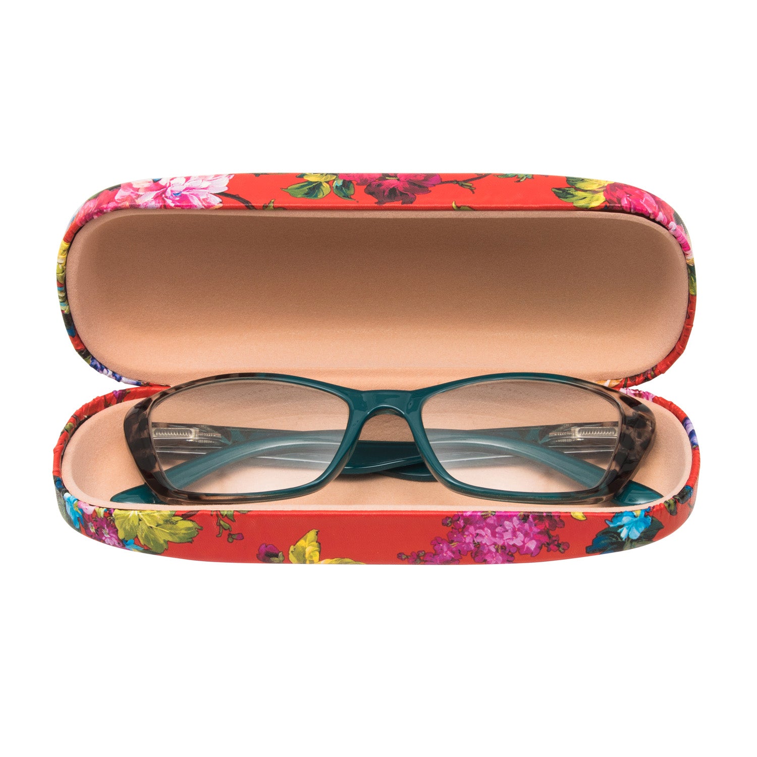 Floral PU Eyewear Case with Coordinating Cloth