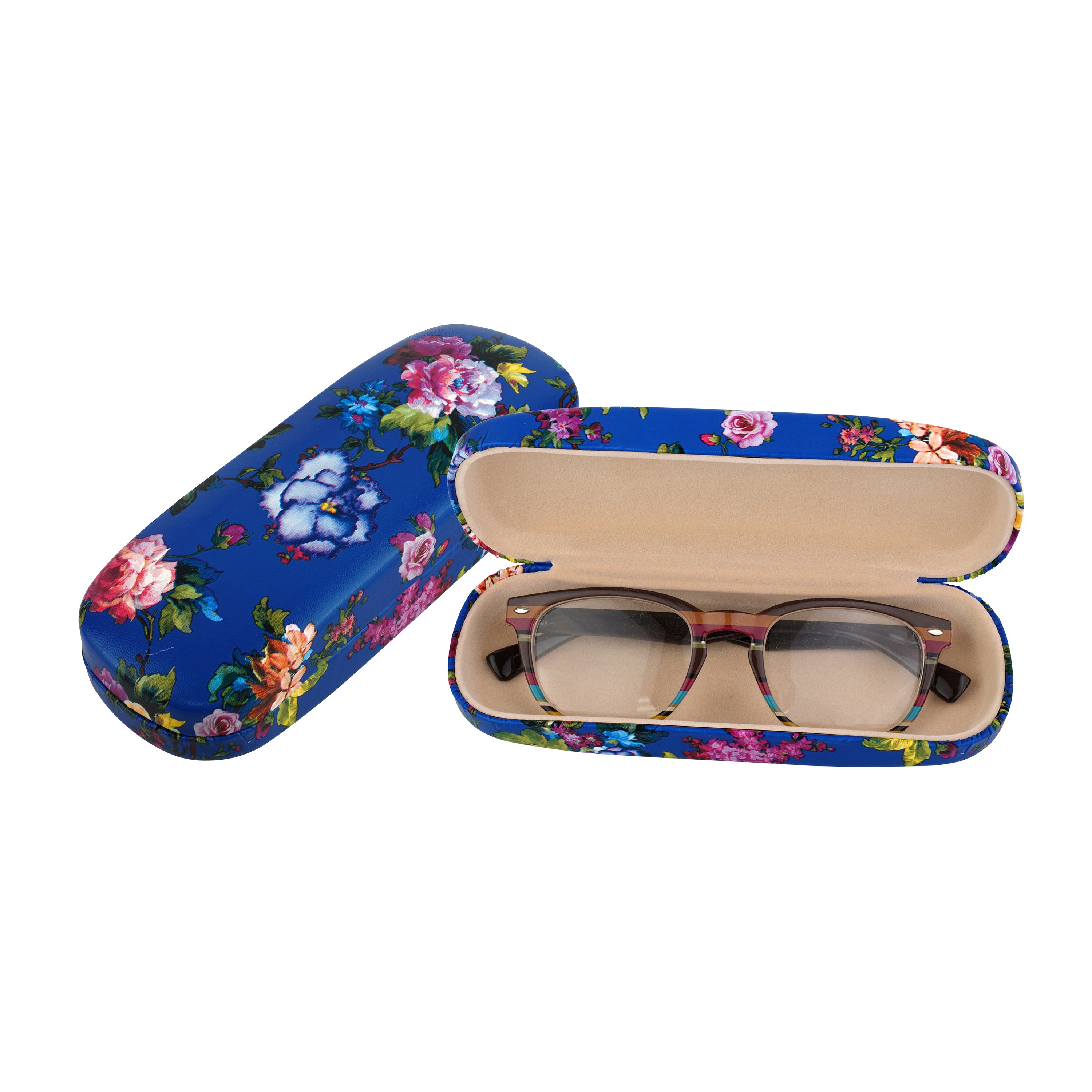 Floral PU Eyewear Case with Coordinating Cloth