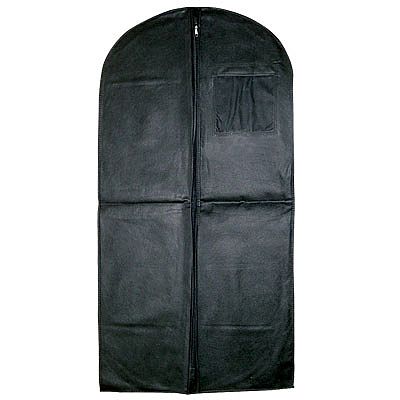 Black Nonwoven Zipper Garment Bag with Clear Oval Window