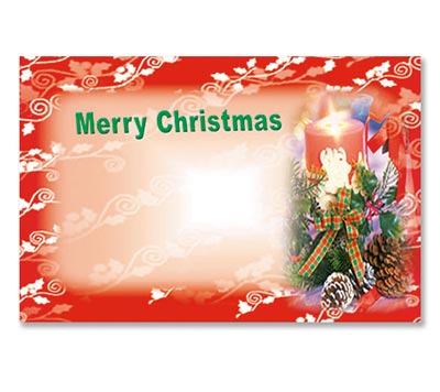 Merry Xmas Candle Gift Tag - 3.5" x 2"