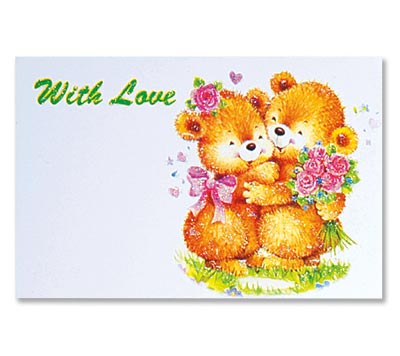 With Love Gift Tag with Glitter - 3.5" x 2"