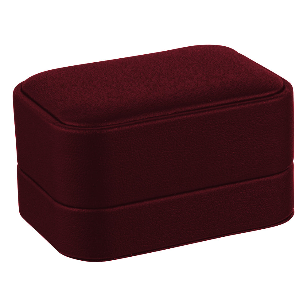 Leatherette Double Ring Box with Matching Interior