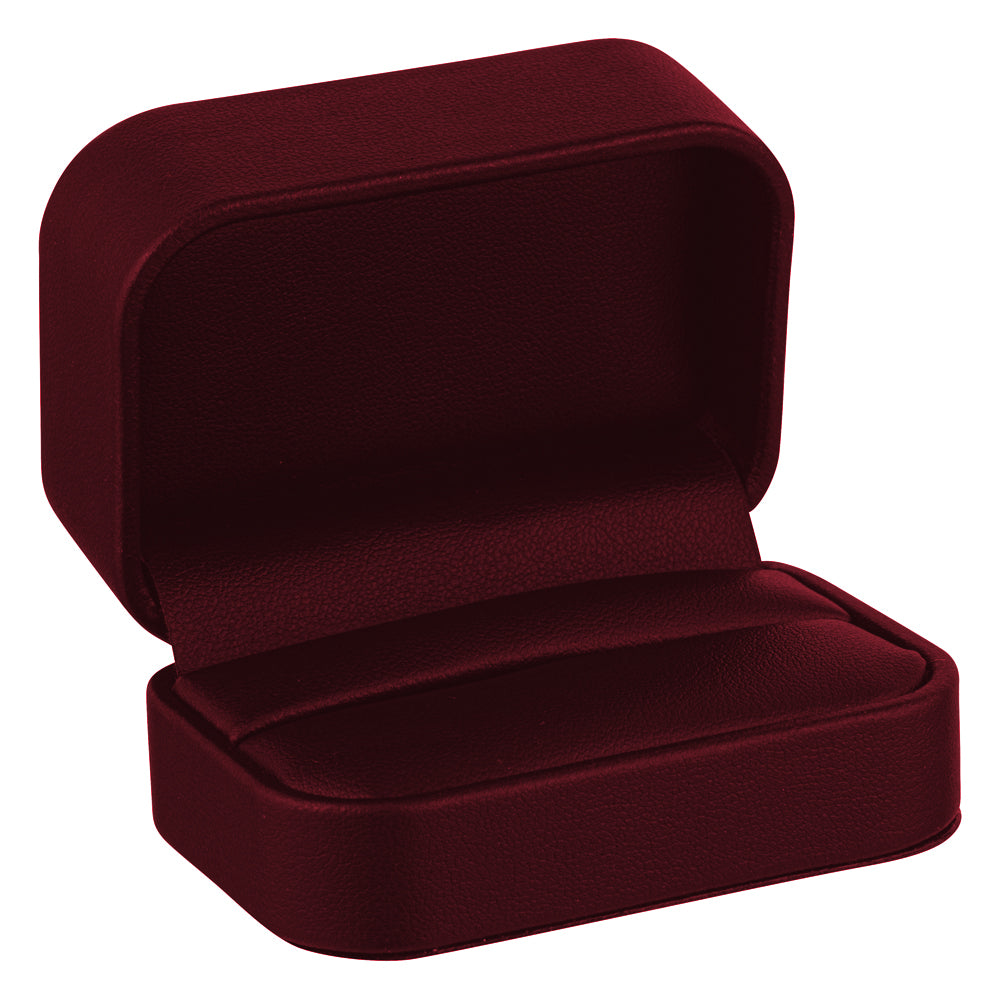 Leatherette Double Ring Box with Matching Interior
