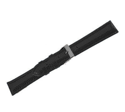 Leather Watch Band Genuine Lizard Black (12mm) Long