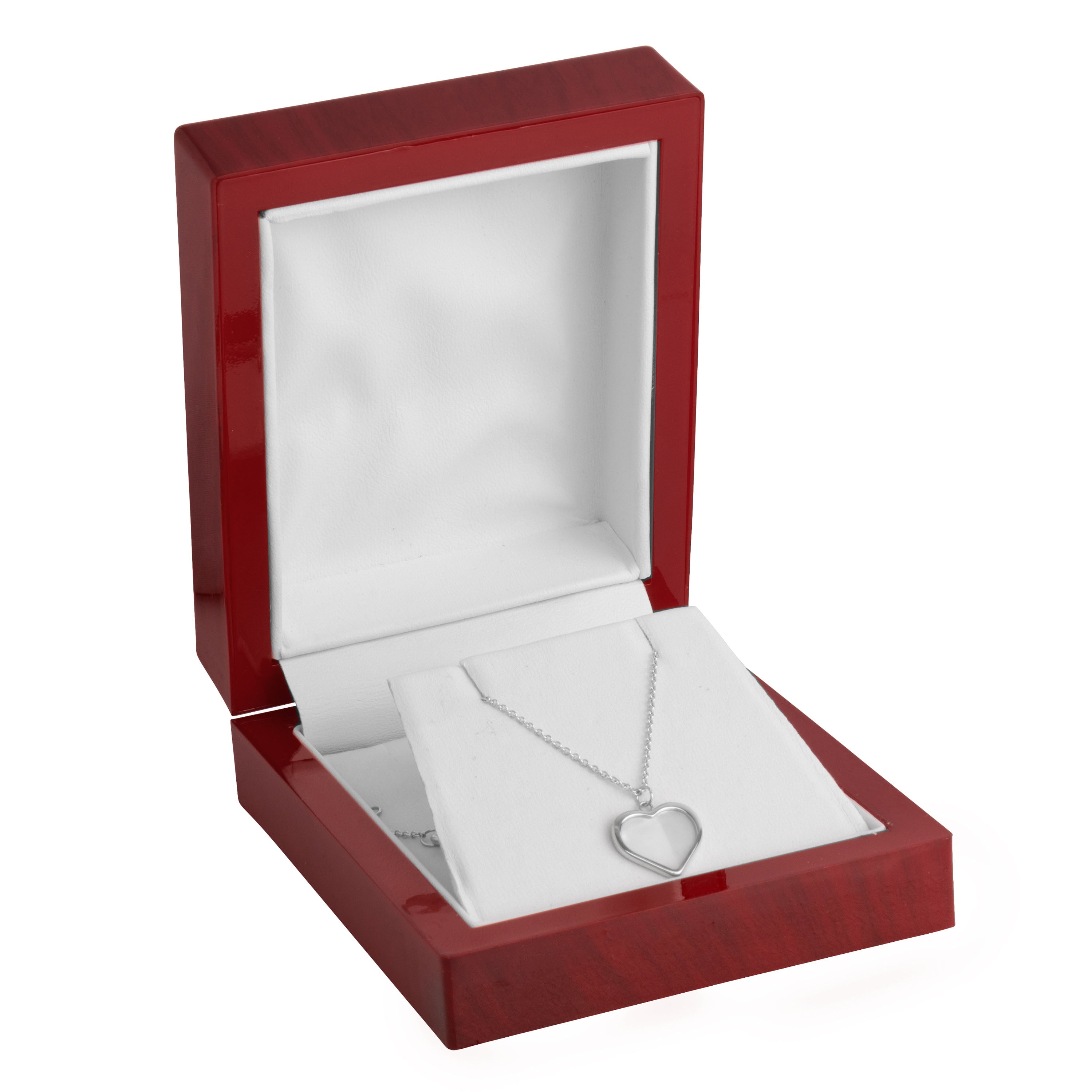 Rosewood Look Universal Box with White Leatherette Interior