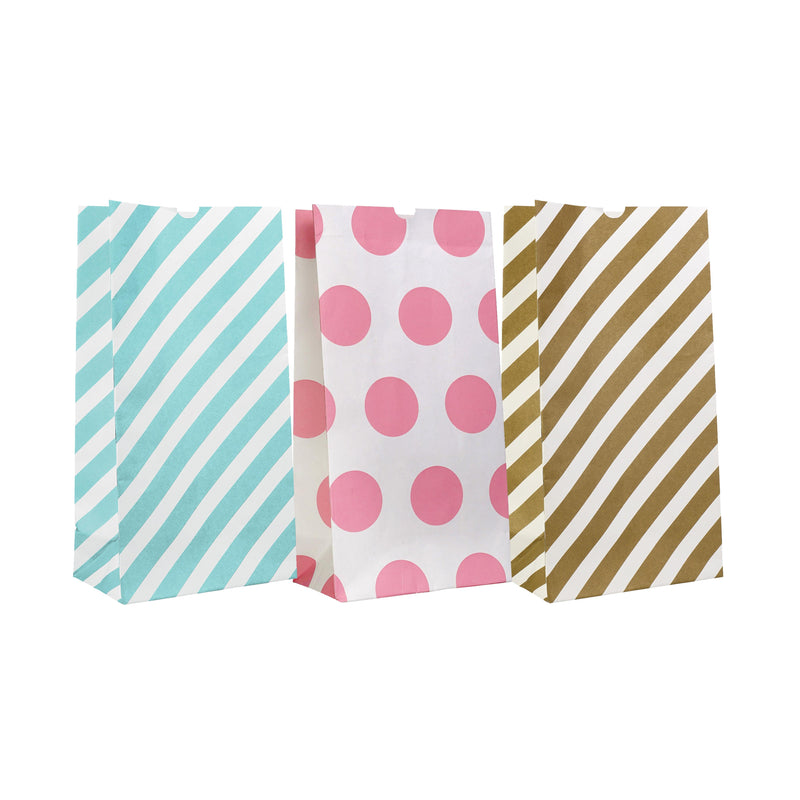 Stripes and Dots Printed Paper Candy Bags