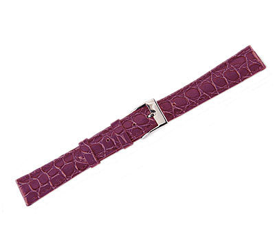 Leather Watch Band Lux Crocodile DK. Purple (16mm) Regular