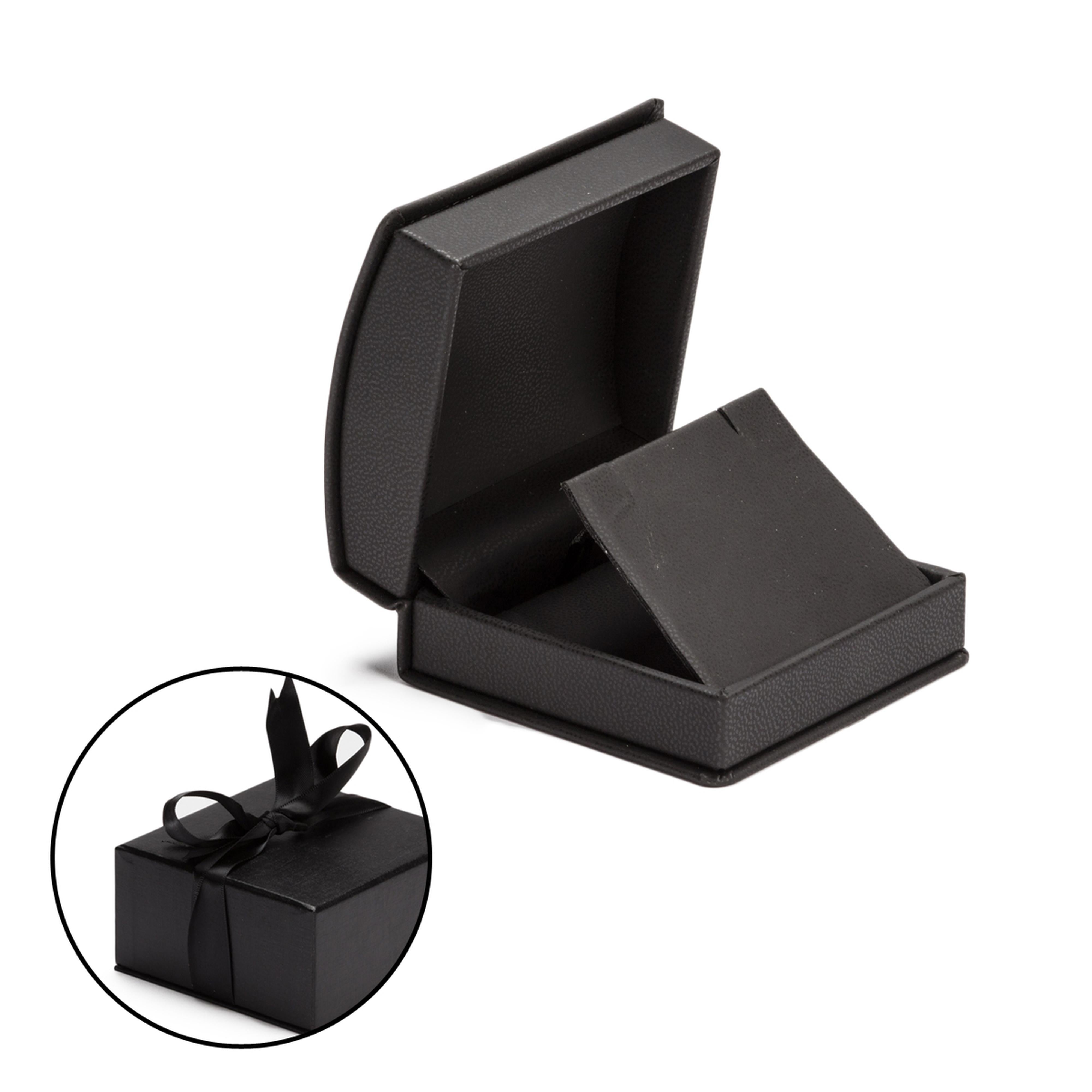 Leatherette Single Earring Box Leatherette Interior with Ribboned Pack